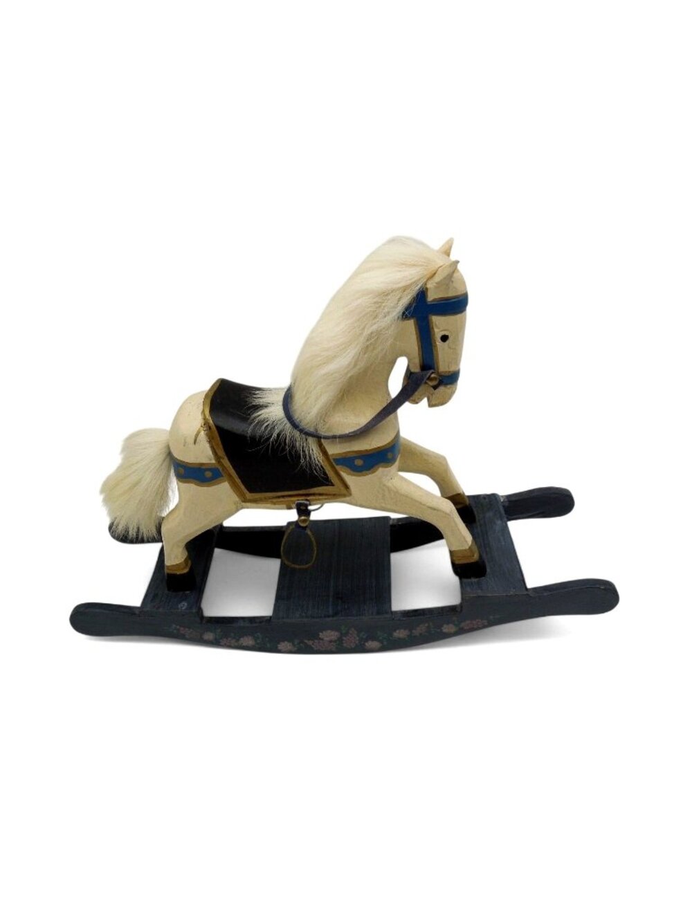 Rocking Horse Rock A Bye Wood Faux Hair 1995 Vintage 7 x 10"